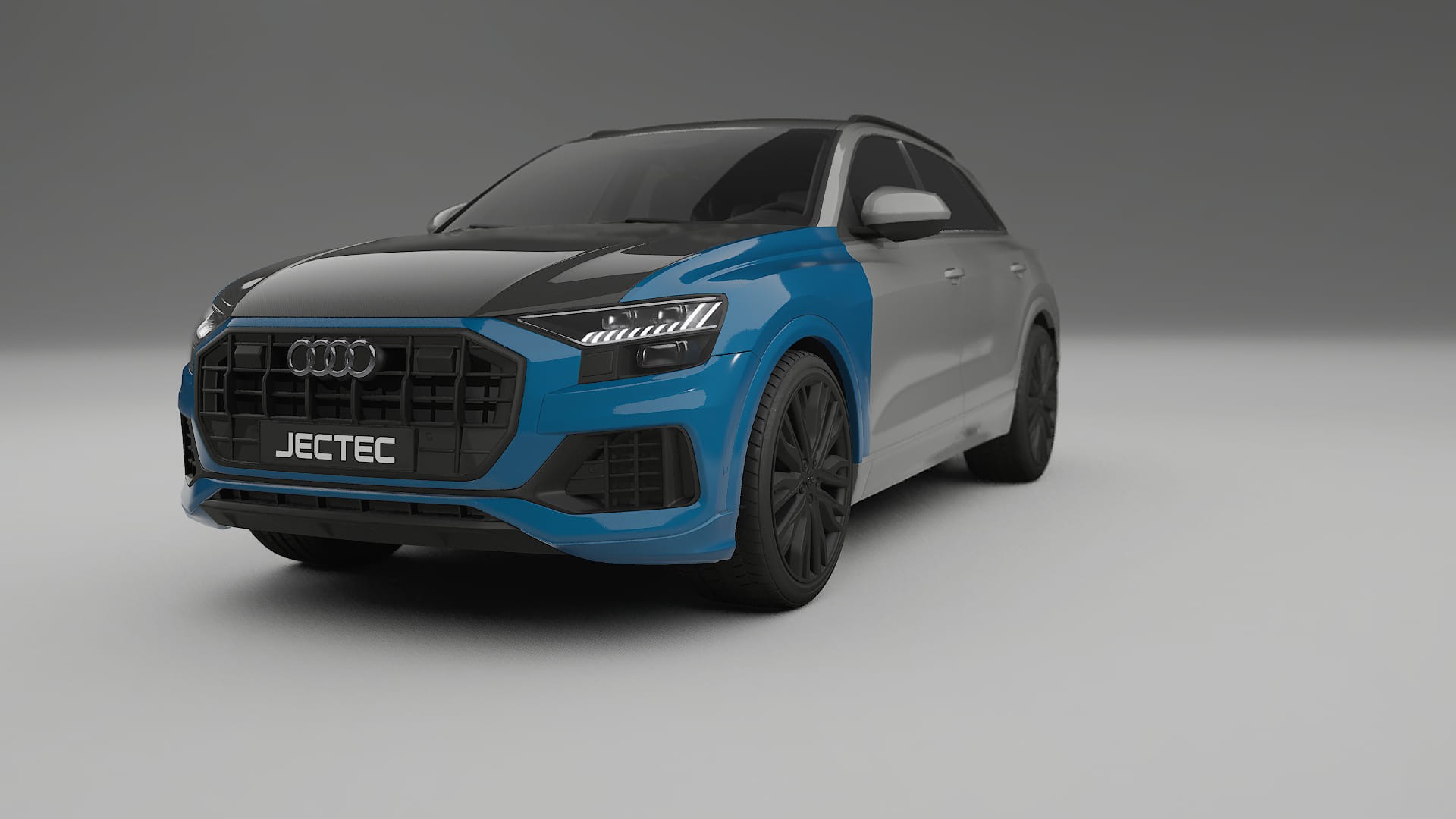 Película de Proteção de Pintura Audi Q8 F1 prefacelift | Kit Frontal CrystalGuard com Capô em Estilo Carbono