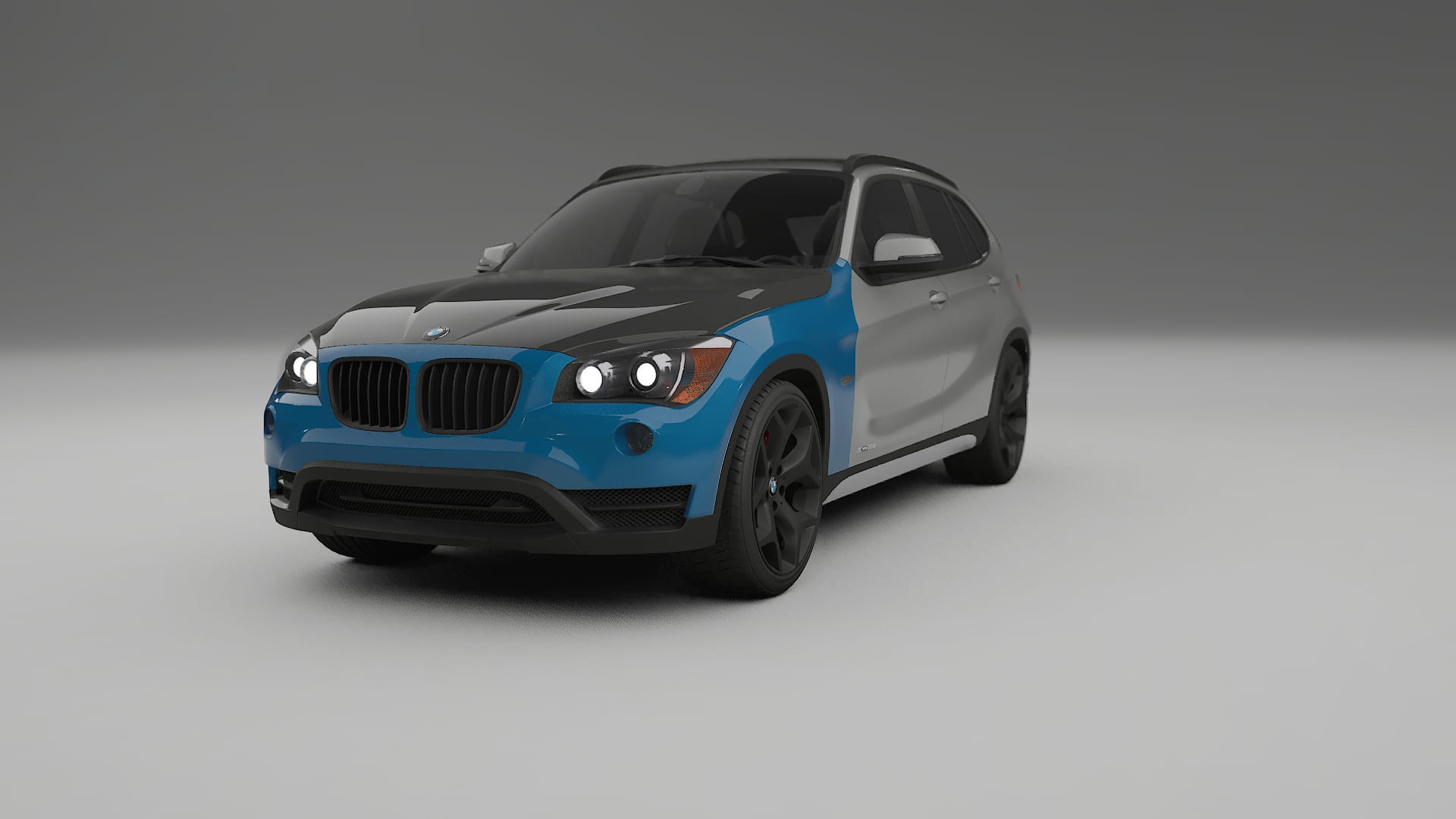 Película de Proteção de Pintura BMW X1 E84 | Kit Frontal CrystalGuard com Capô em Estilo Carbono