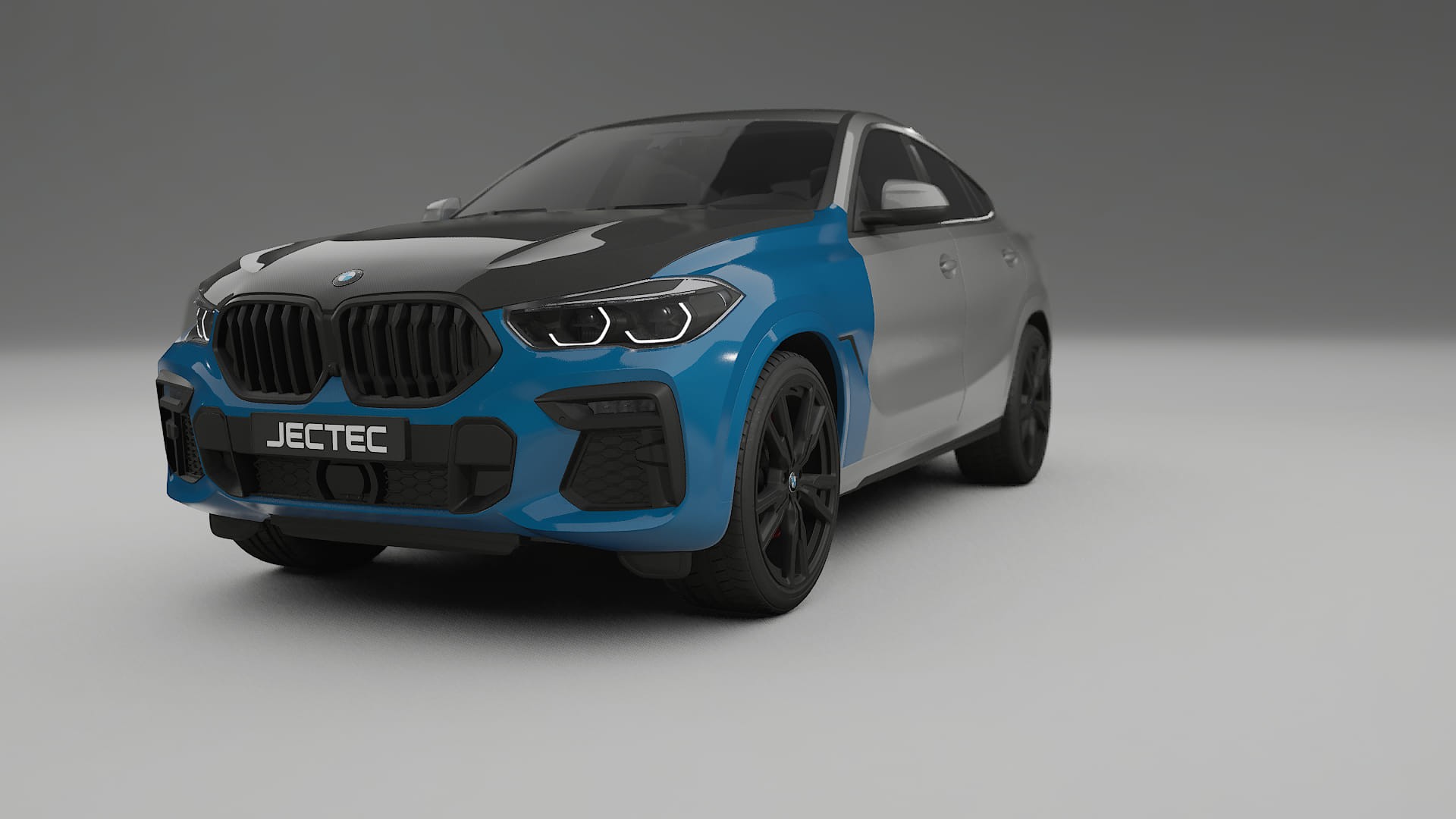 Película de Proteção de Pintura BMW X6 G06 F96 | Kit Frontal CrystalGuard com Capô em Estilo Carbono