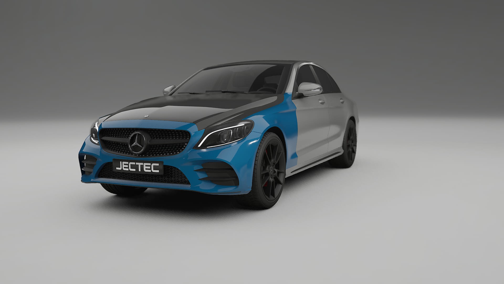 Película de Proteção de Pintura Mercedes C-class W205 AMG sedan | Kit Frontal CrystalGuard com Capô em Estilo Carbono