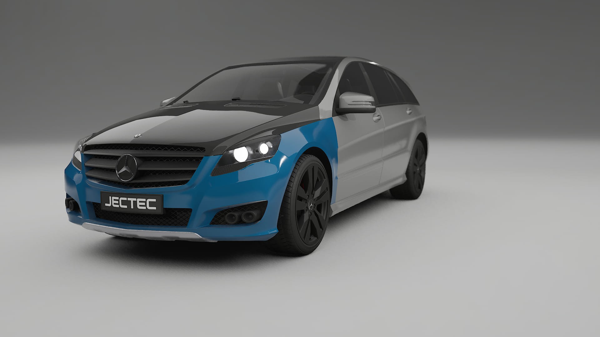 Película de Proteção de Pintura Mercedes R-class W251 facelift | Kit Frontal CrystalGuard com Capô em Estilo Carbono