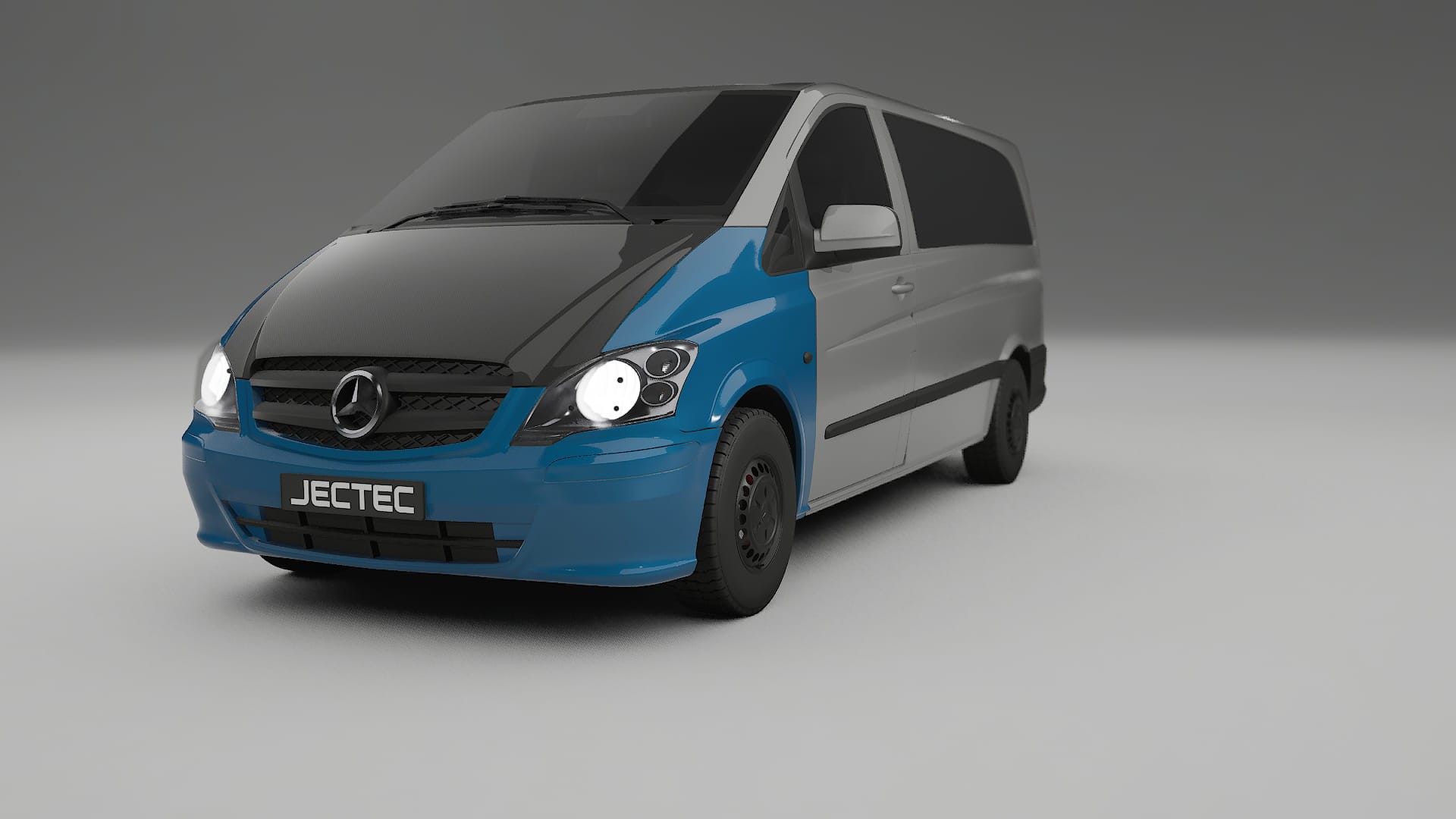 Película de Proteção de Pintura Mercedes Vito Curto W639 facelift | Kit Frontal CrystalGuard com Capô em Estilo Carbono