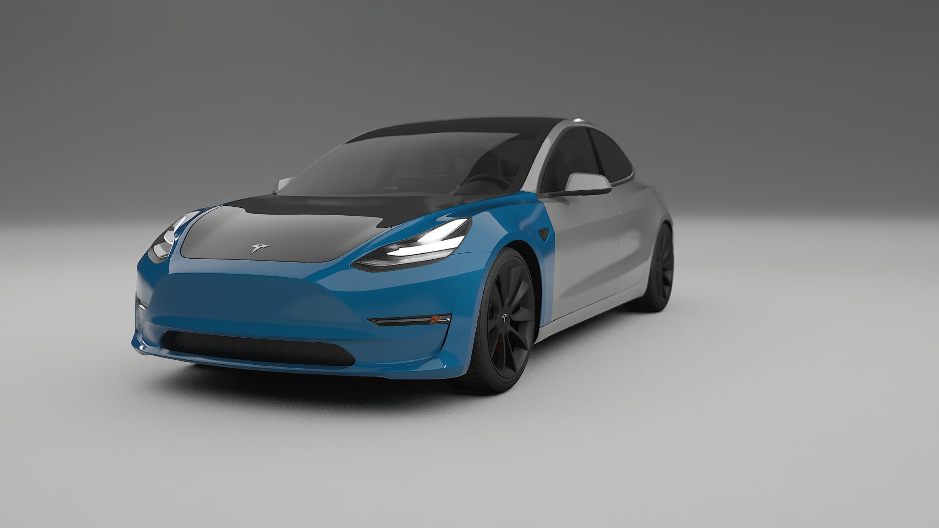 Película de Proteção de Pintura Tesla Model 3 | Kit Frontal CrystalGuard com Capô em Estilo Carbono