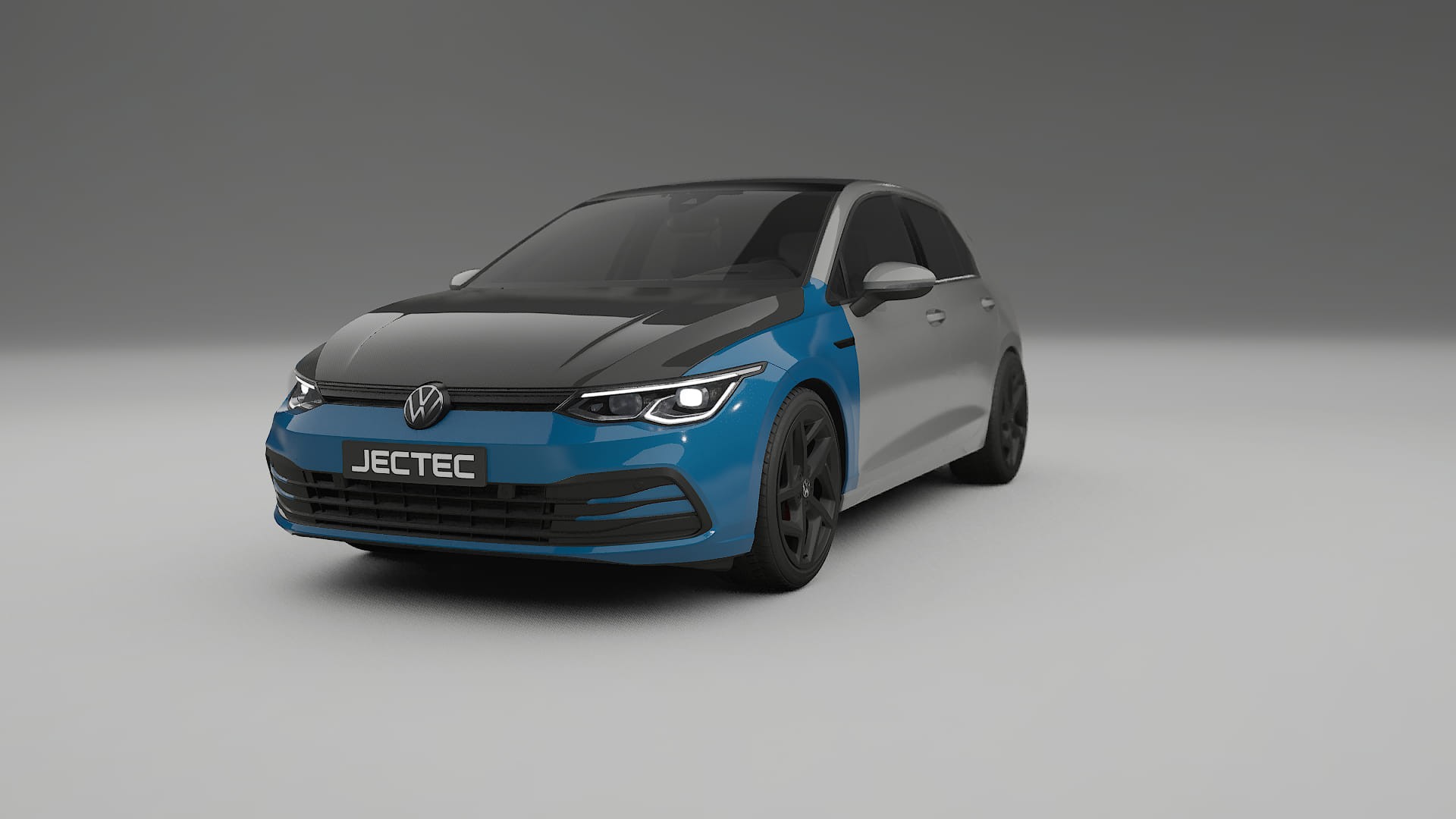 Película de Proteção de Pintura VW Golf Mk8 | Kit Frontal CrystalGuard com Capô em Estilo Carbono