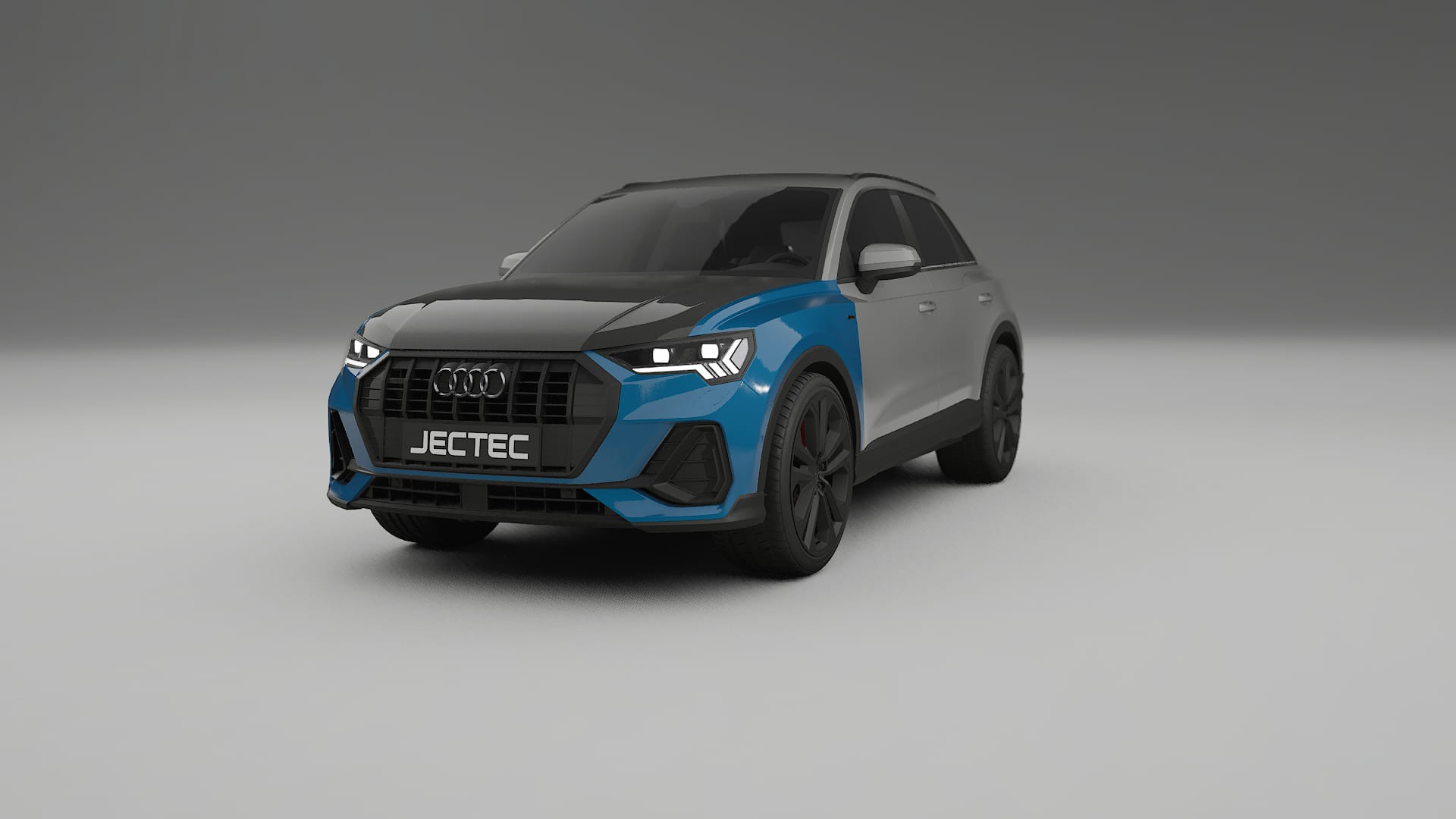Película de Proteção de Pintura Audi Q3 S-Line F3 | Kit Frontal CrystalGuard com Capô em Estilo Carbono