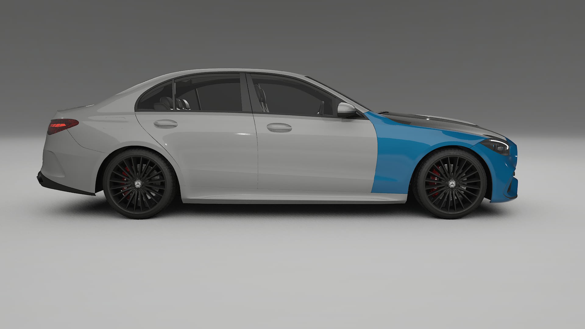 Película de Proteção de Pintura Mercedes C-class W206 | Kit Frontal CrystalGuard com Capô em Estilo Carbono