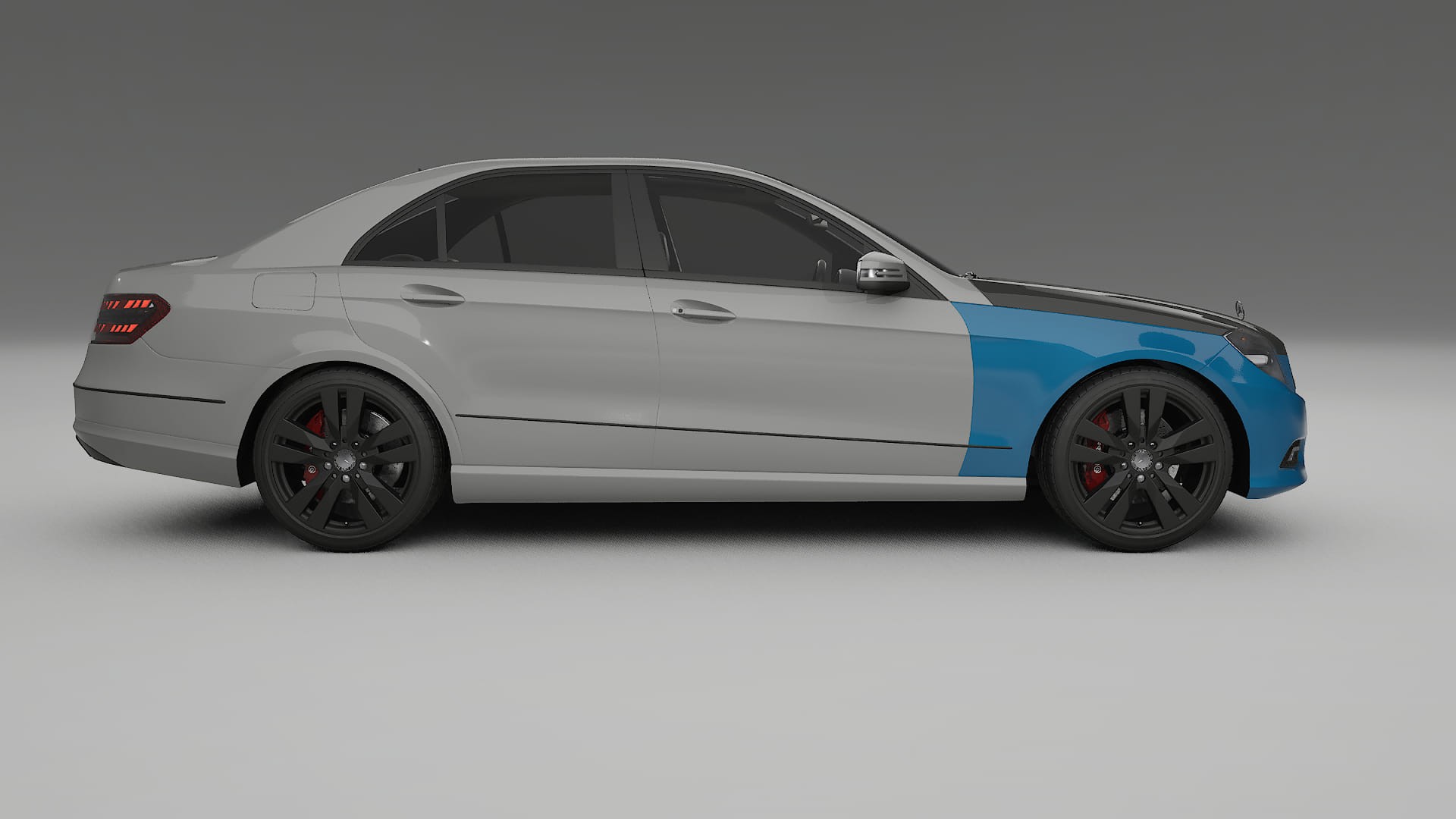 Película de Proteção de Pintura Mercedes E-class sedan W212 Prefacelift | Kit Frontal CrystalGuard com Capô em Estilo Carbon