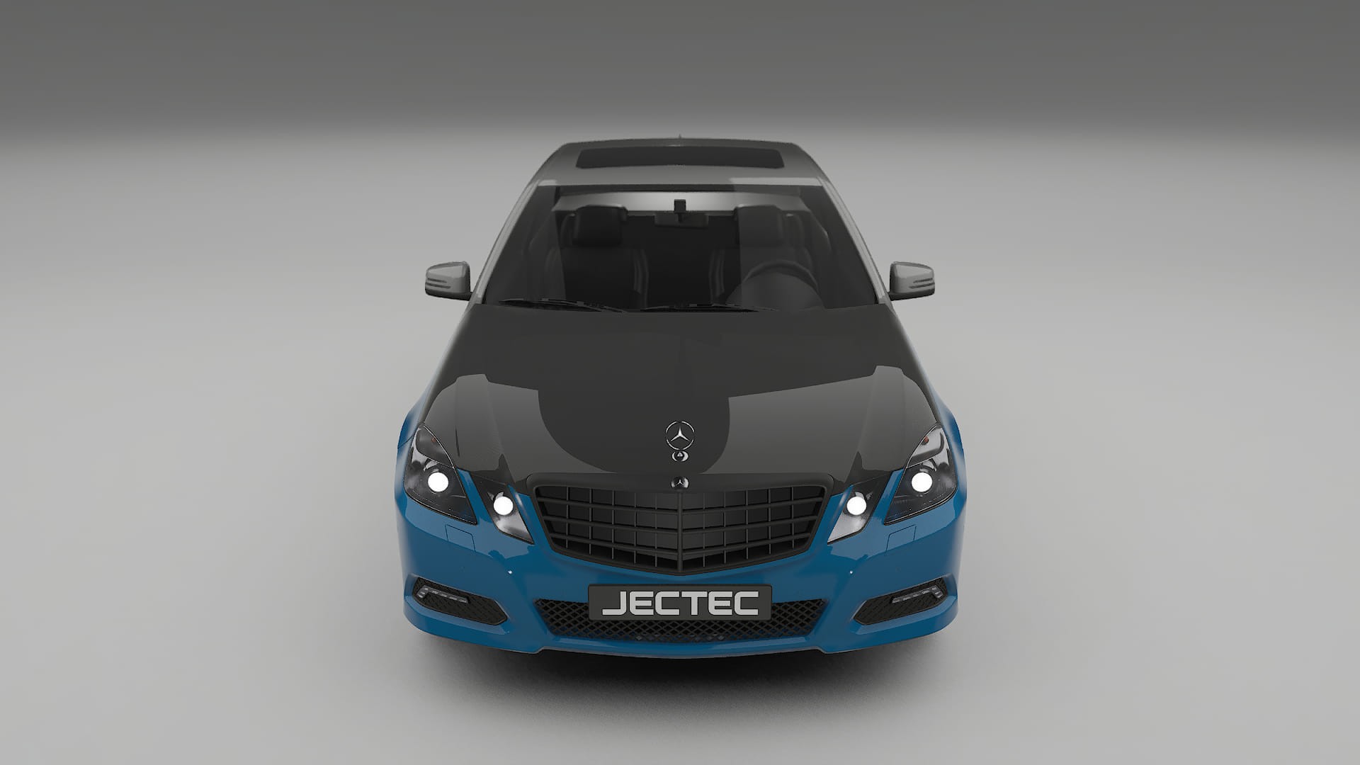 Película de Proteção de Pintura Mercedes E-class sedan W212 Prefacelift | Kit Frontal CrystalGuard com Capô em Estilo Carbon