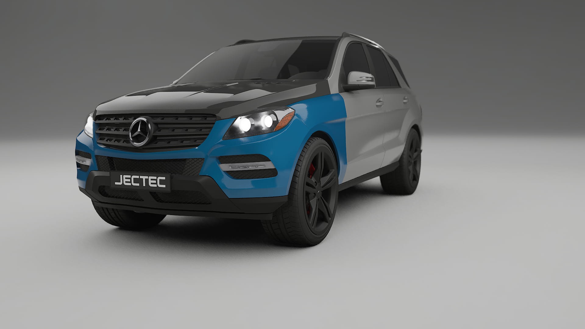 Película de Proteção de Pintura Mercedes M-class W166 | Kit Frontal CrystalGuard com Capô em Estilo Carbono