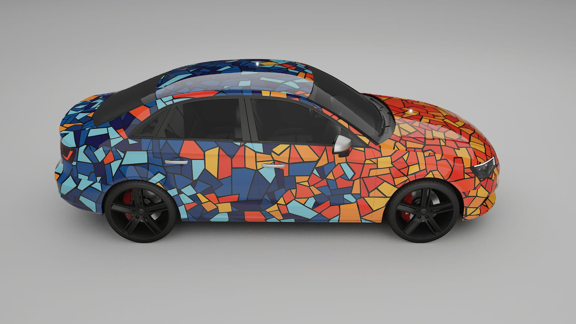 Audi A3 8V sedan prefacelift pre-LCI BARCELONA – Kit Wrap PPF Personalizado em Filme de Poliuretano Imprimível