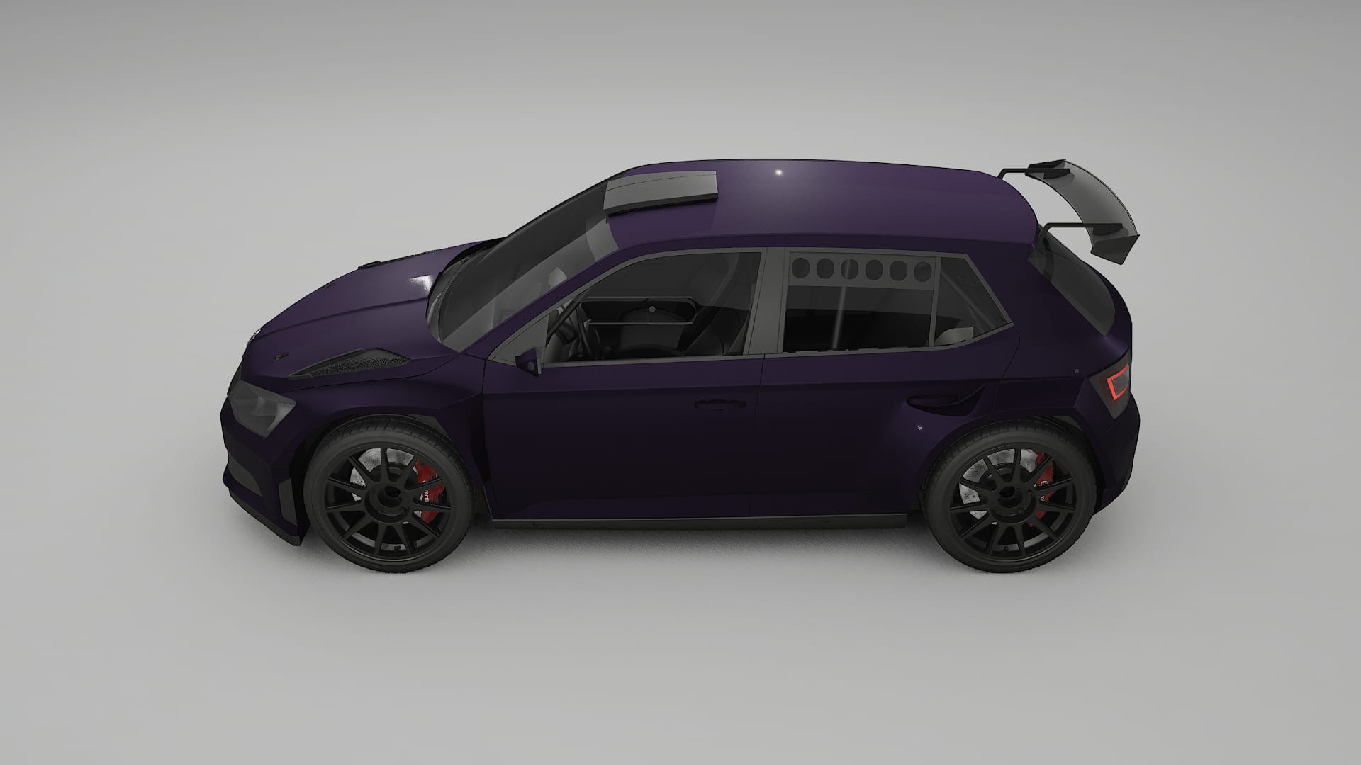 Škoda Fabia R5 6V Filme de Proteção de Pintura TPU | VIOLET PPF de Mudança de Cor – Kit Completo Pré-Cortado