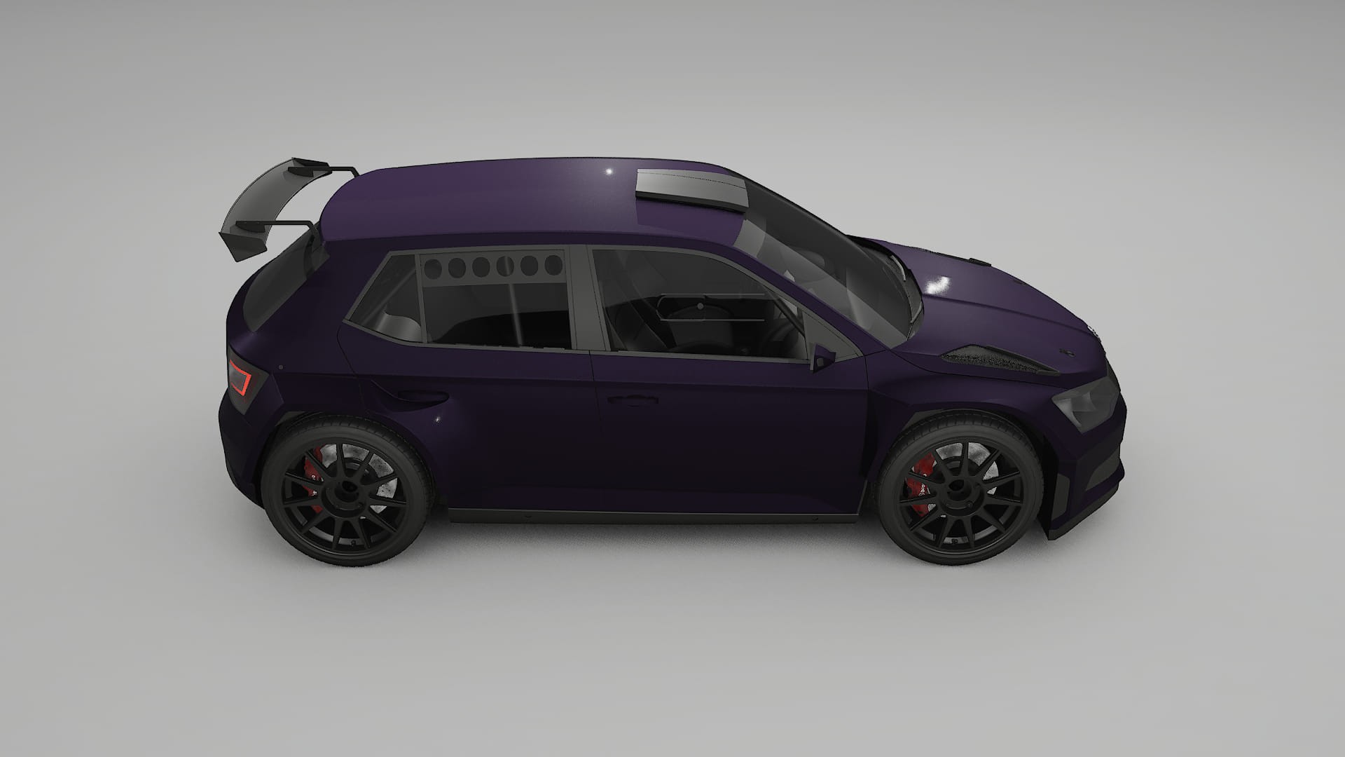 Škoda Fabia R5 6V Filme de Proteção de Pintura TPU | VIOLET PPF de Mudança de Cor – Kit Completo Pré-Cortado